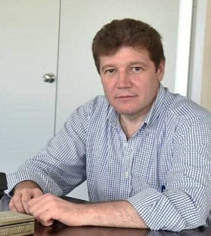 Gustavo Melella durante un acto oficial en Tierra del Fuego