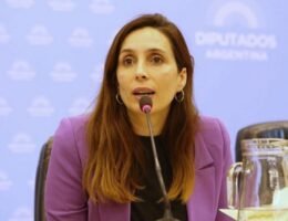Florencia Lampreabe en el Congreso de la Nación durante una sesión legislativa